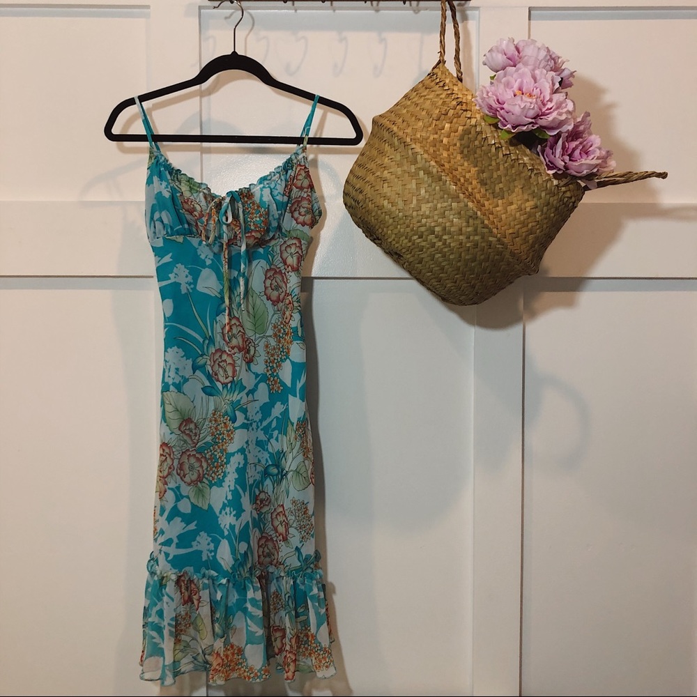 B. Darlin Hawaiian Floral Print Ruffle Hem Dress